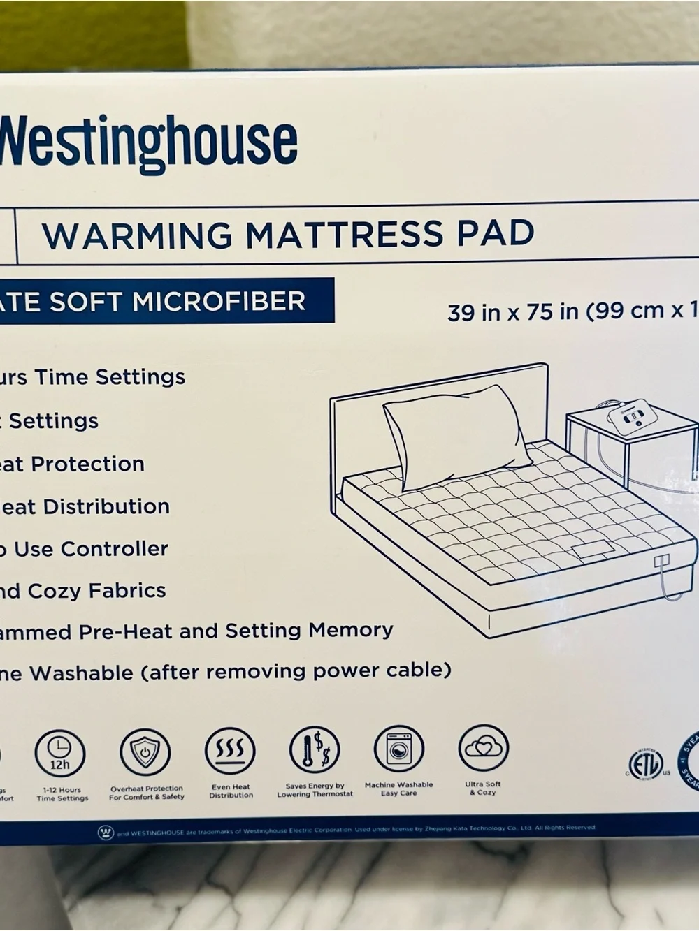 Westinghouse Warming Mattress Pad - Twin Size